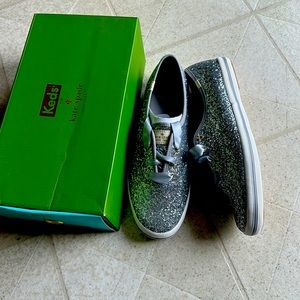New Kate Spade Silver Glitter Keds